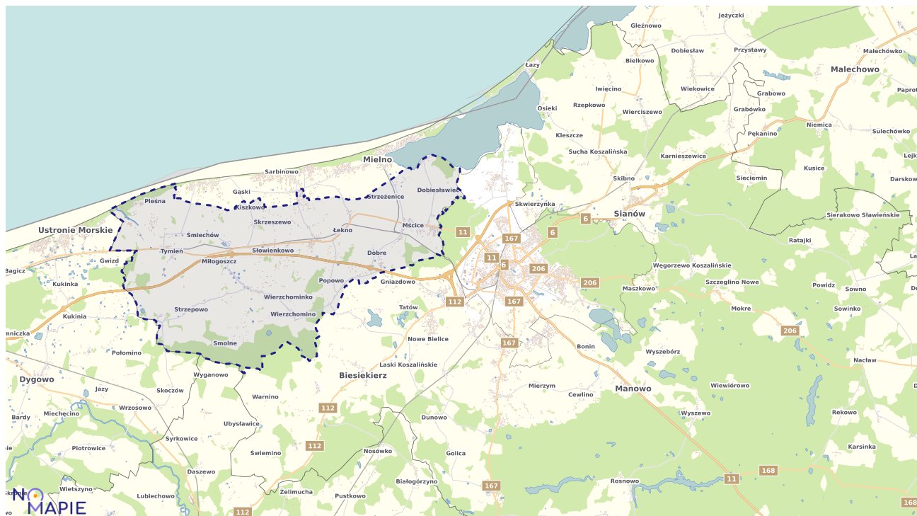 Mapa wyborów do sejmu Będzino